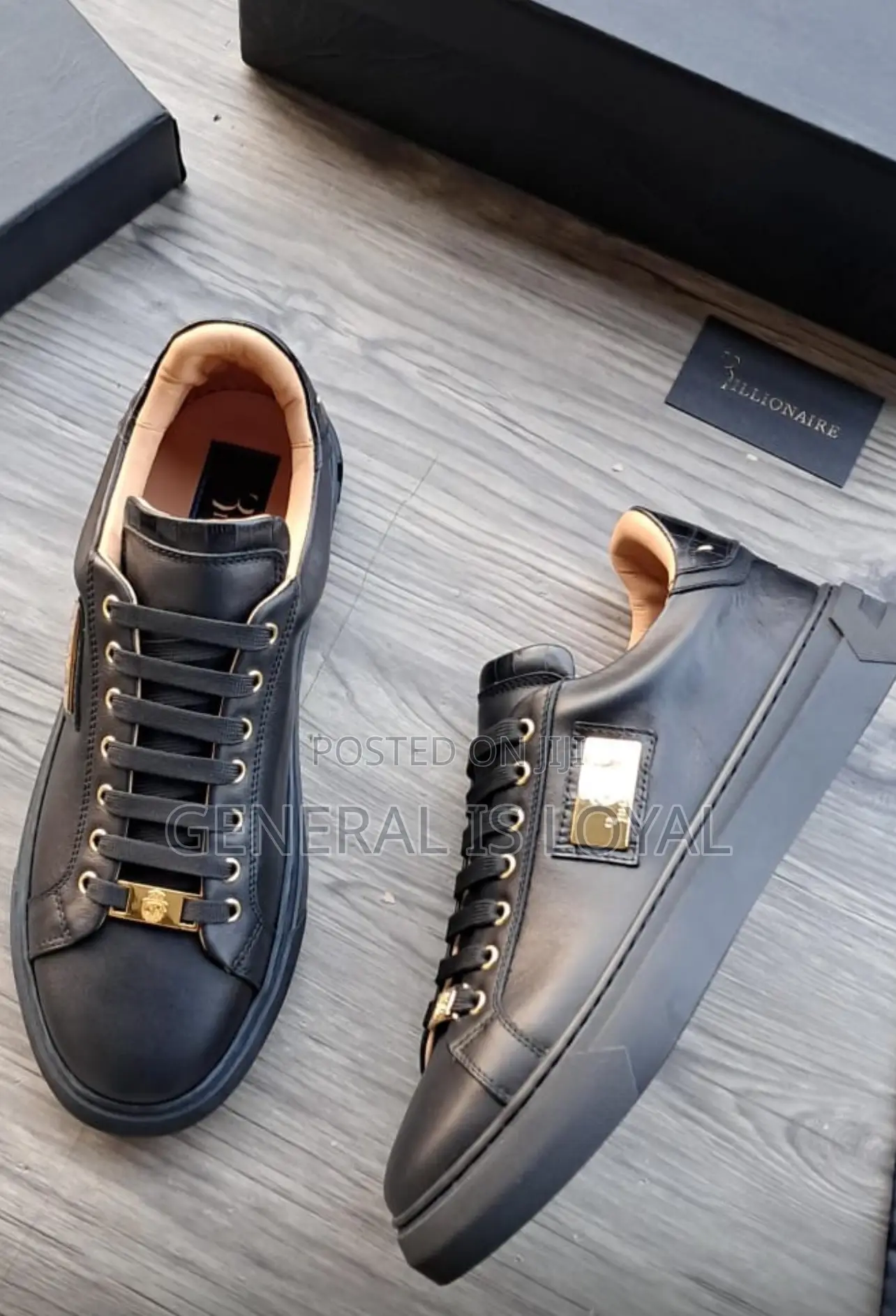 Billionaire Logo-plaque Leather Sneakers