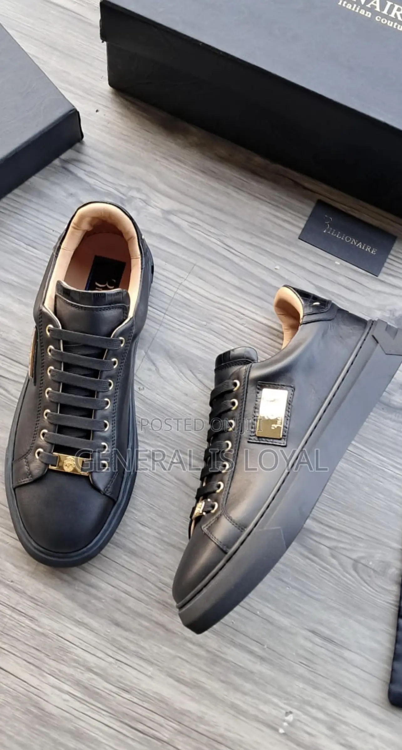 Billionaire Logo-plaque Leather Sneakers