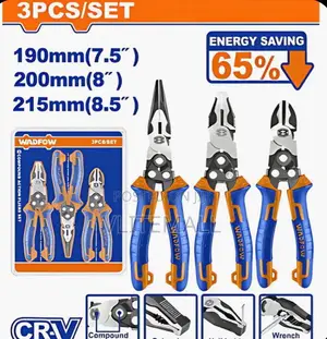 Wadfow 3-Piece Compound Action Pliers Set - Wps0403