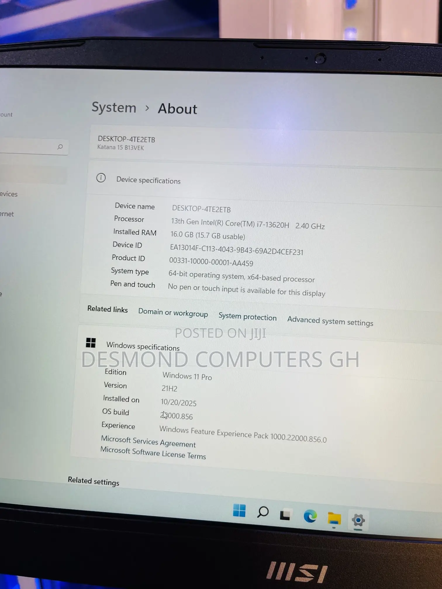 Laptop MSI Katana 15 16GB Intel Core i7 SSD 1T