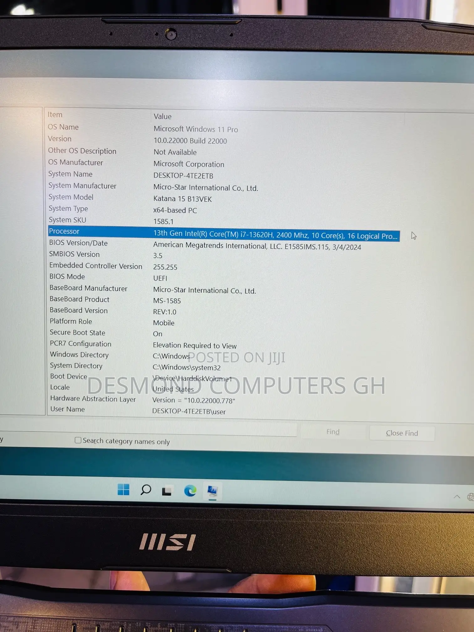 Laptop MSI Katana 15 16GB Intel Core i7 SSD 1T