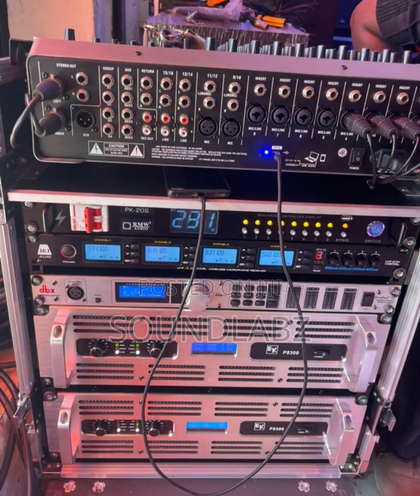3piece 12inches Line Array Speakers With Martins Audio Bass & Rack Set