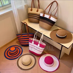 Stylish Woven Beach Hats and Matching Tote Bags