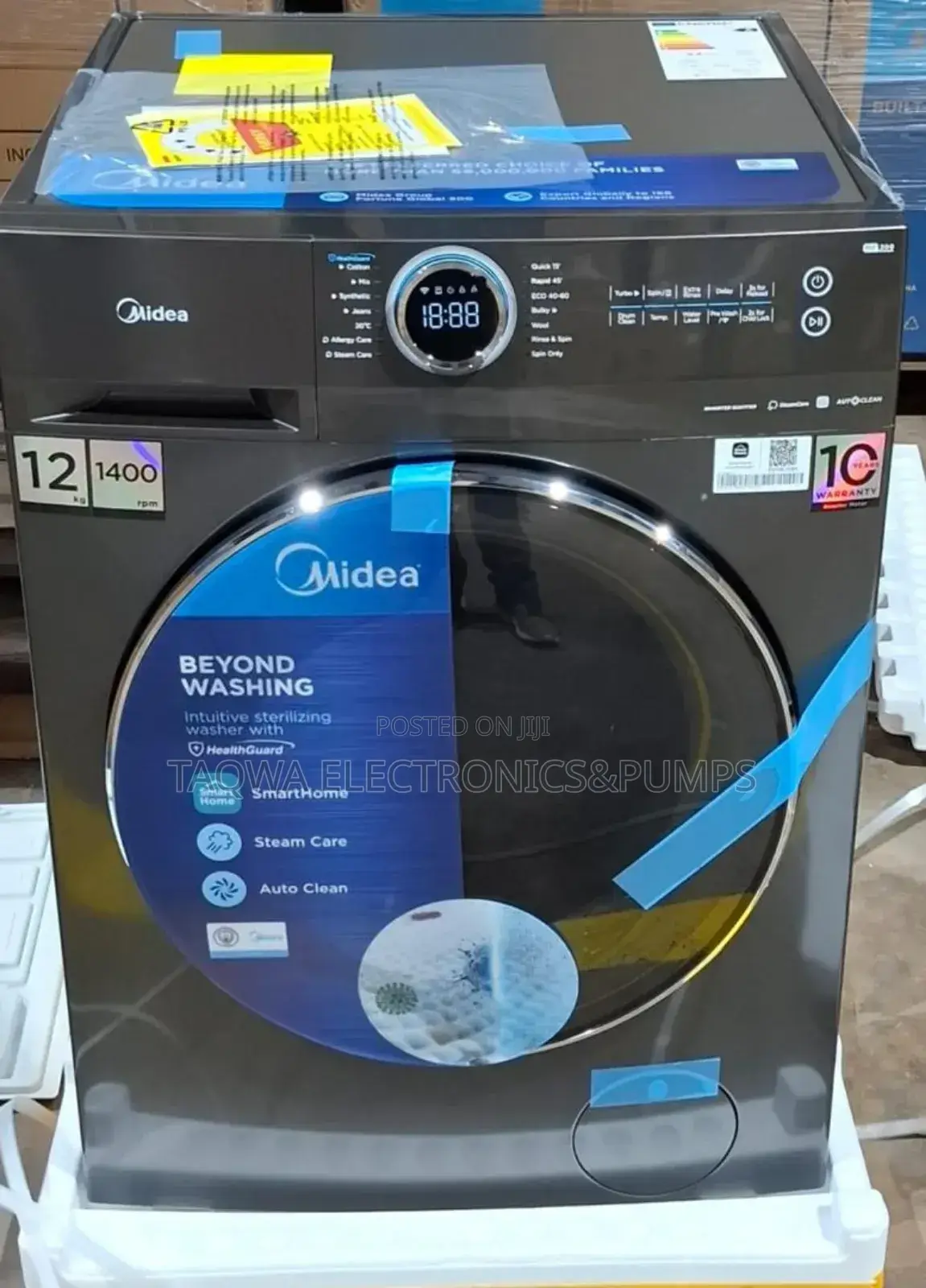 Dark Gray Midea 12kg Full Automatic Washing Machine