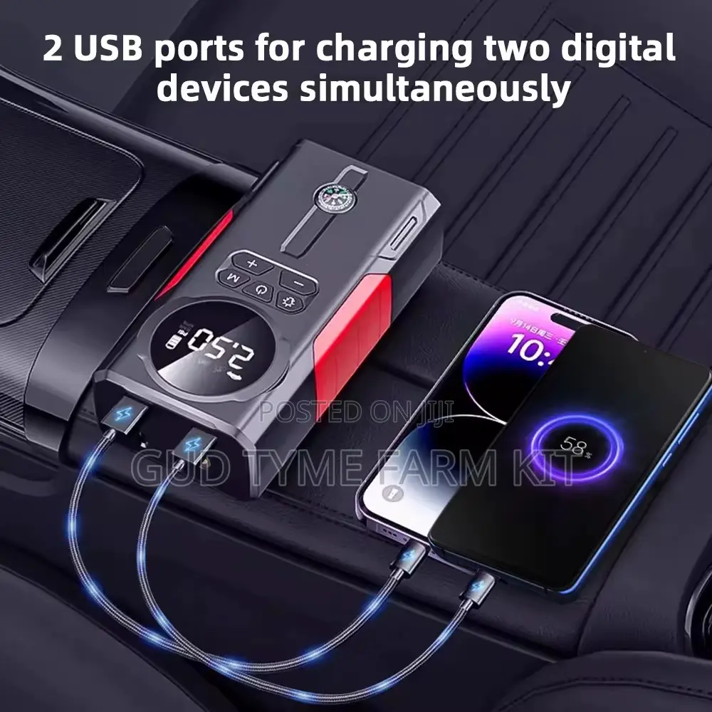 Portable 6 in 1 Jump Starter Car Battery Booster