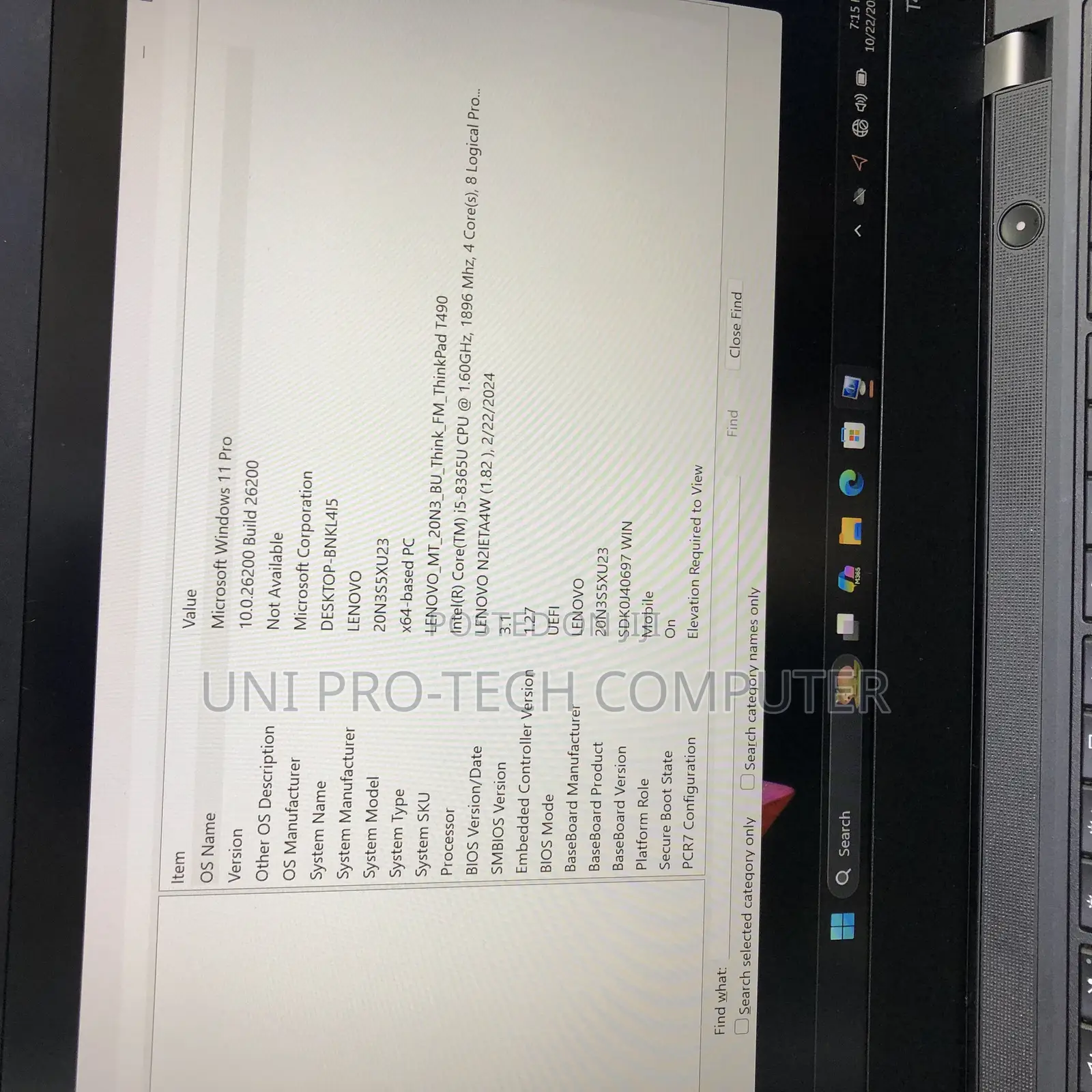 Laptop Lenovo ThinkPad T490s 16GB Intel Core i5 SSD 256GB