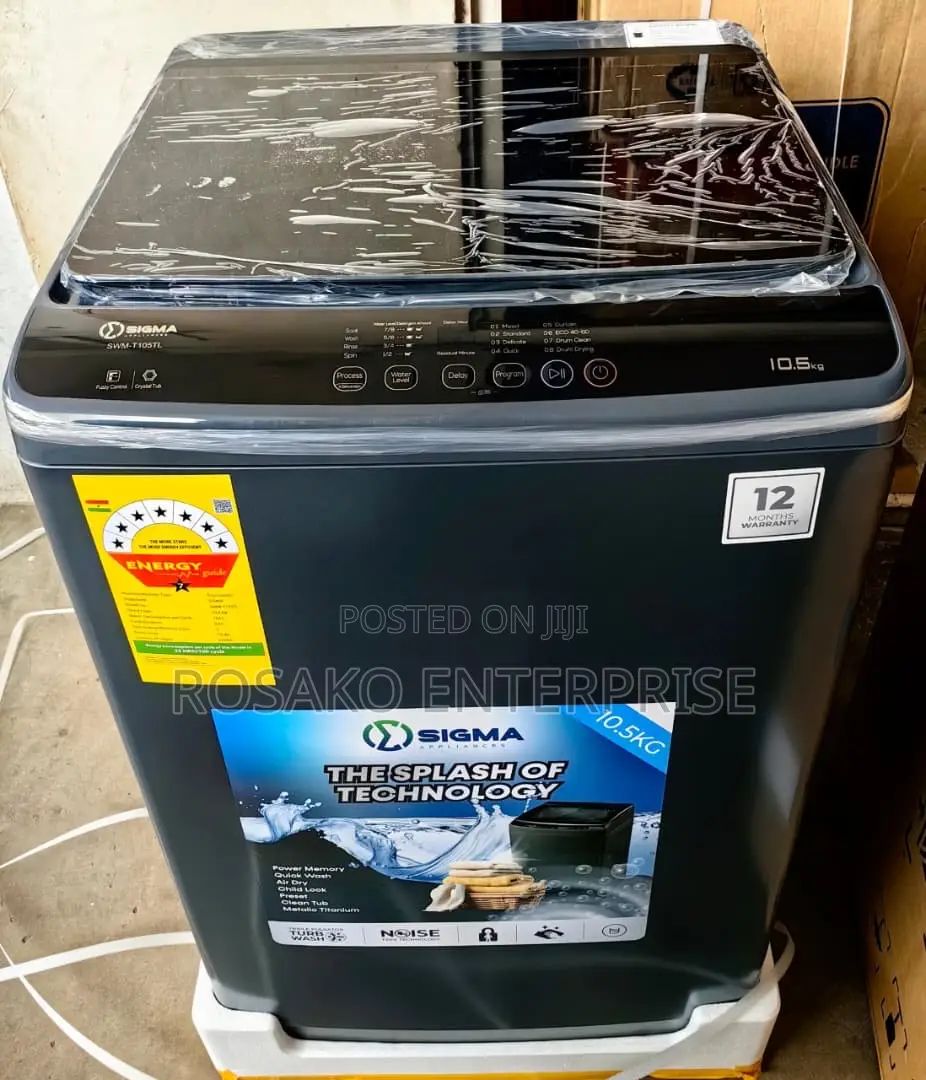 Sigma *10.5kg* Top Laod Fully Automatic Washing Machine 7 Stars