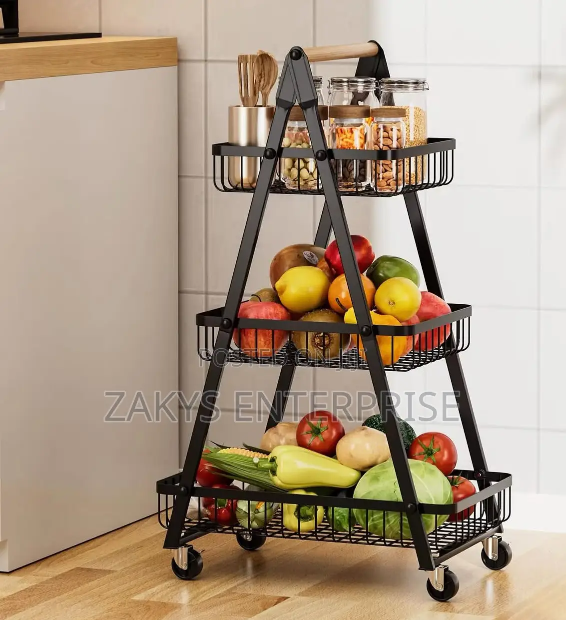 Vegetable Trolley Basket 3 Tier