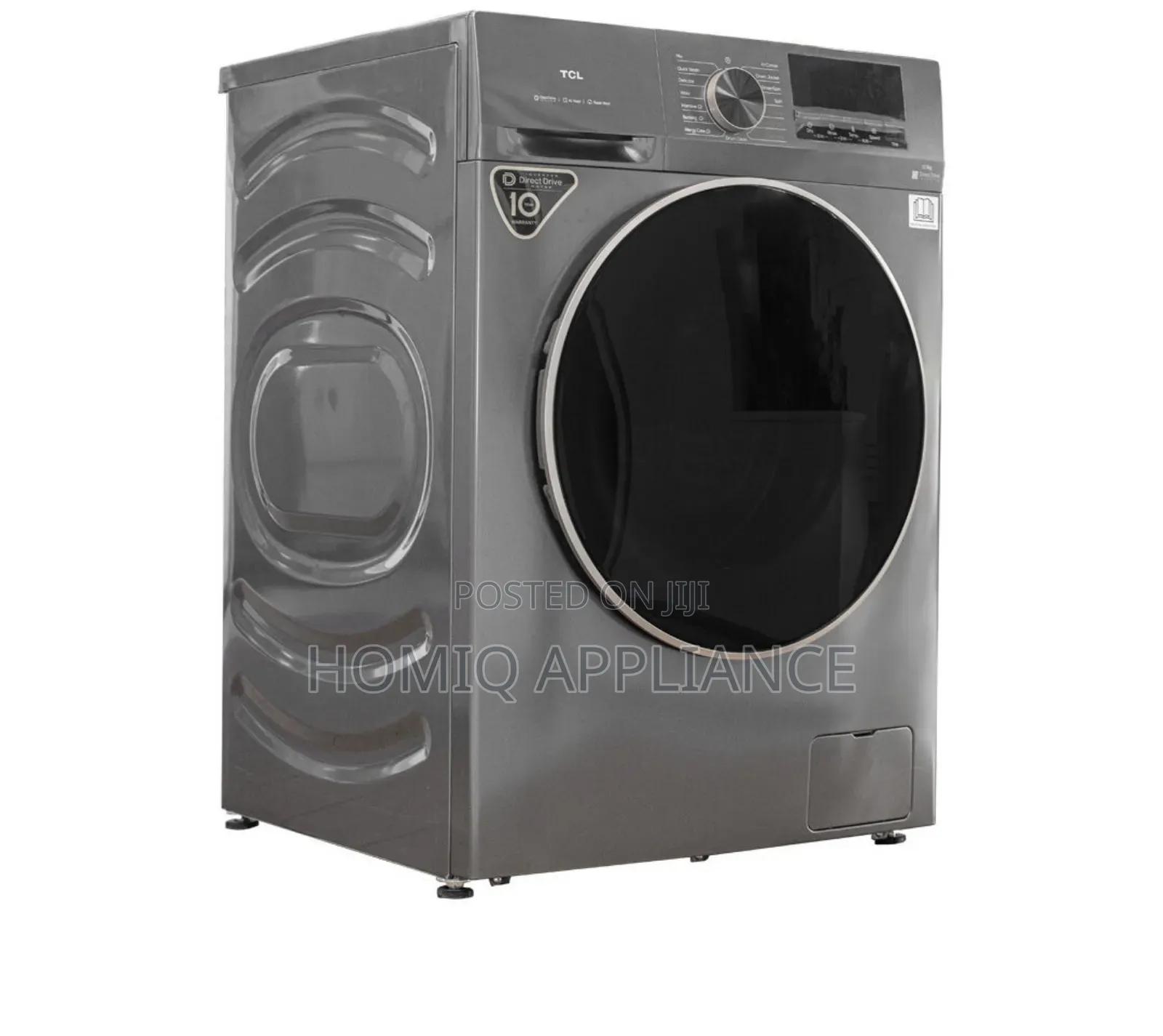 New TCL 10.5 Kg Washing Machine Front Load Full Automatic Wash Silver