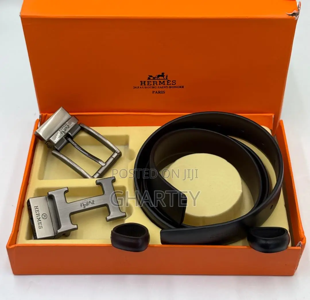 Luxury Double Buckle Men’S Reversible Belt Set