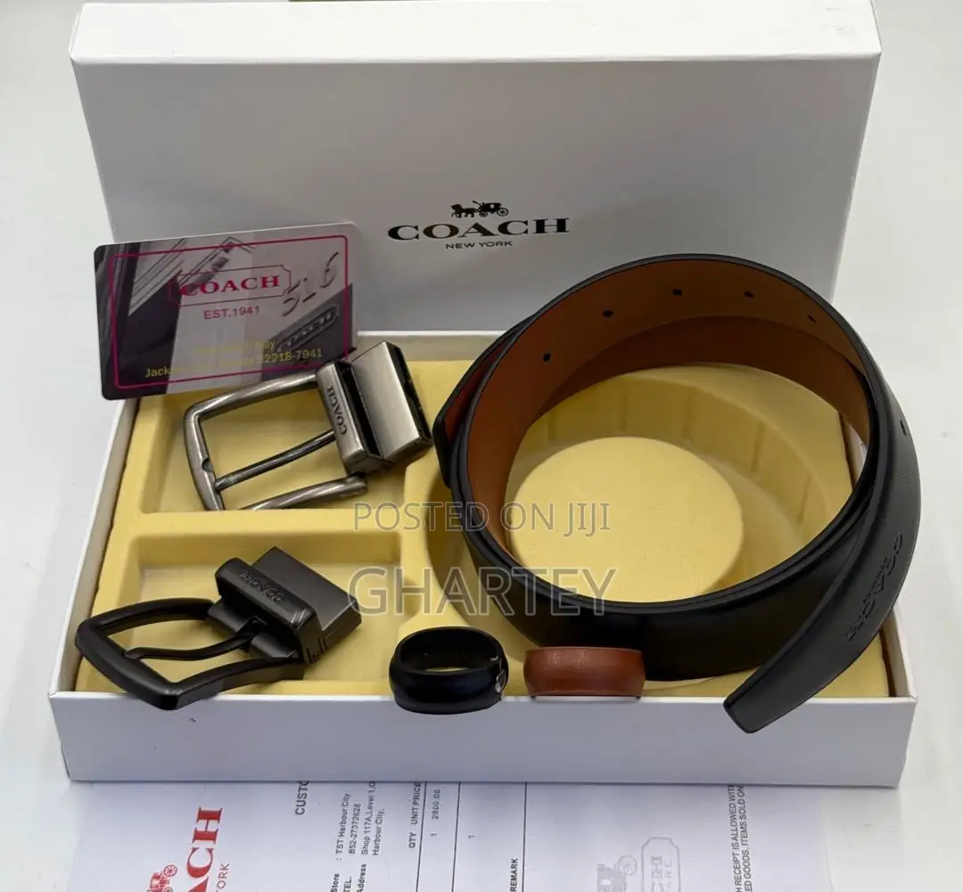 Luxury Double Buckle Men’S Reversible Belt Set