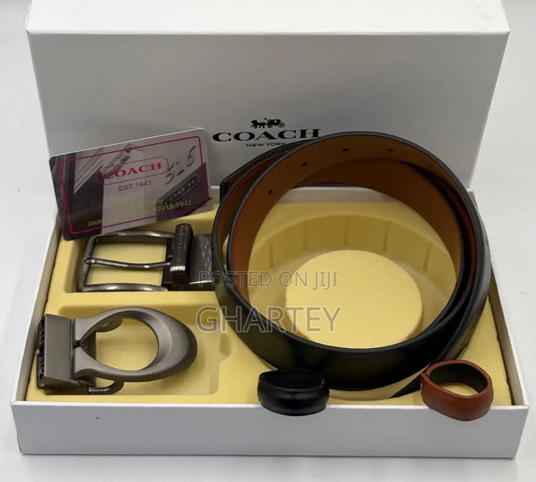 Luxury Double Buckle Men’S Reversible Belt Set
