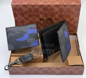 Men’S Black Leather Gift Set – Wallet, Card Case Key Fob