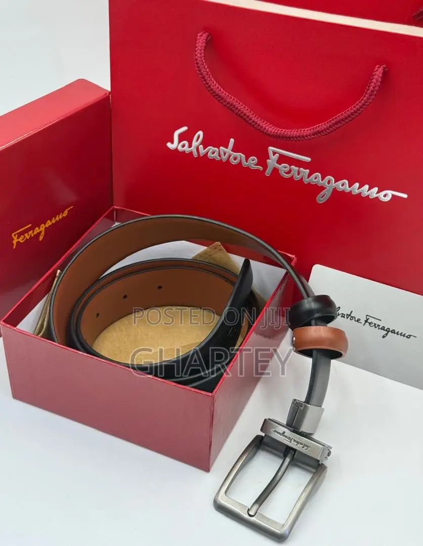 Salvatore Ferragamo Reversible Leather Belt – Pin Designer Buckle