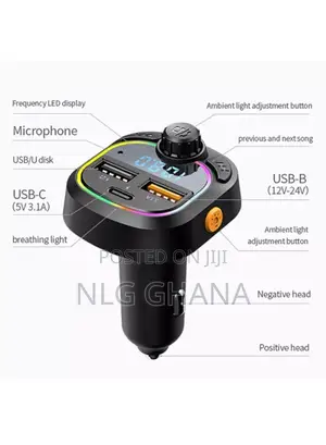 Hands-Free Fm Transmitter Type-C Dual Usb Car. Tvx29457