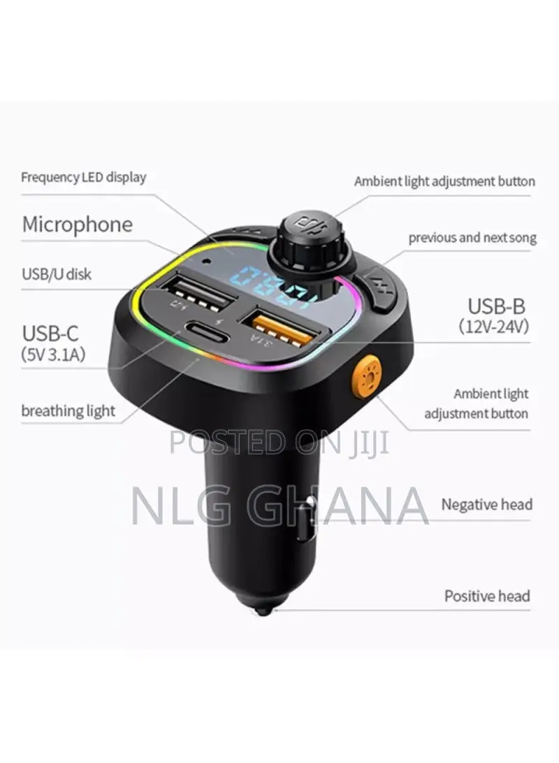 Hands-Free Fm Transmitter Type-C Dual Usb Car. Tvx29457