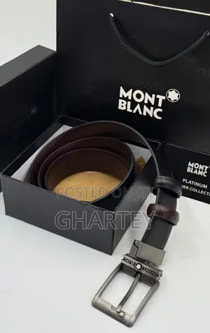 Mont Blanc Pin Buckle Reversible Leather Belt