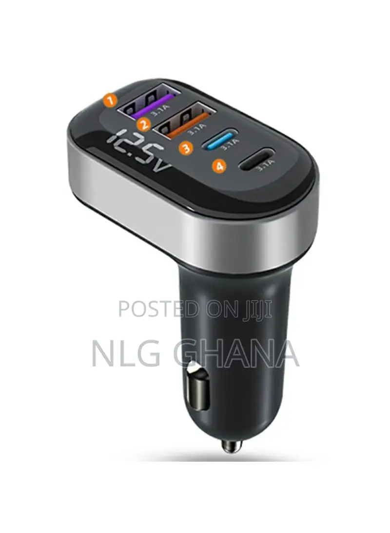 Usb-a + Type-C 4-Port Car Charger Fast Charging Adapter. Tvx29455