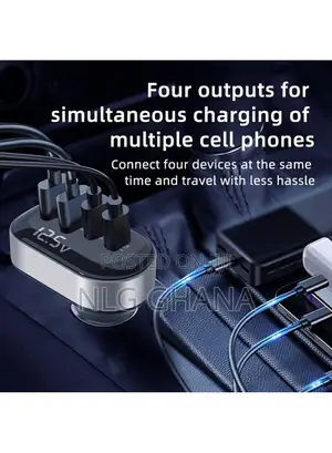 Usb-a + Type-C 4-Port Car Charger Fast Charging Adapter. Tvx29455