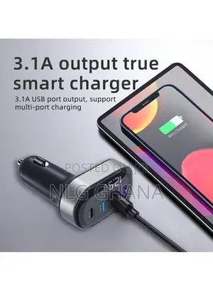 Usb-a + Type-C 4-Port Car Charger Fast Charging Adapter. Tvx29455