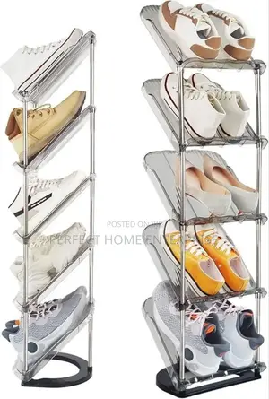 Glass Shoe Rack 5 Steps
