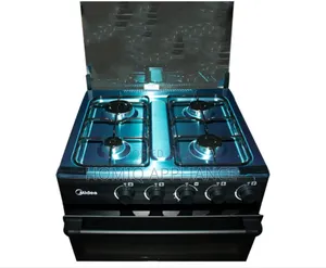 Midea 60×60 4 Burner Gas Cooker W/ Grill | Black [M-Sniper60-Black]