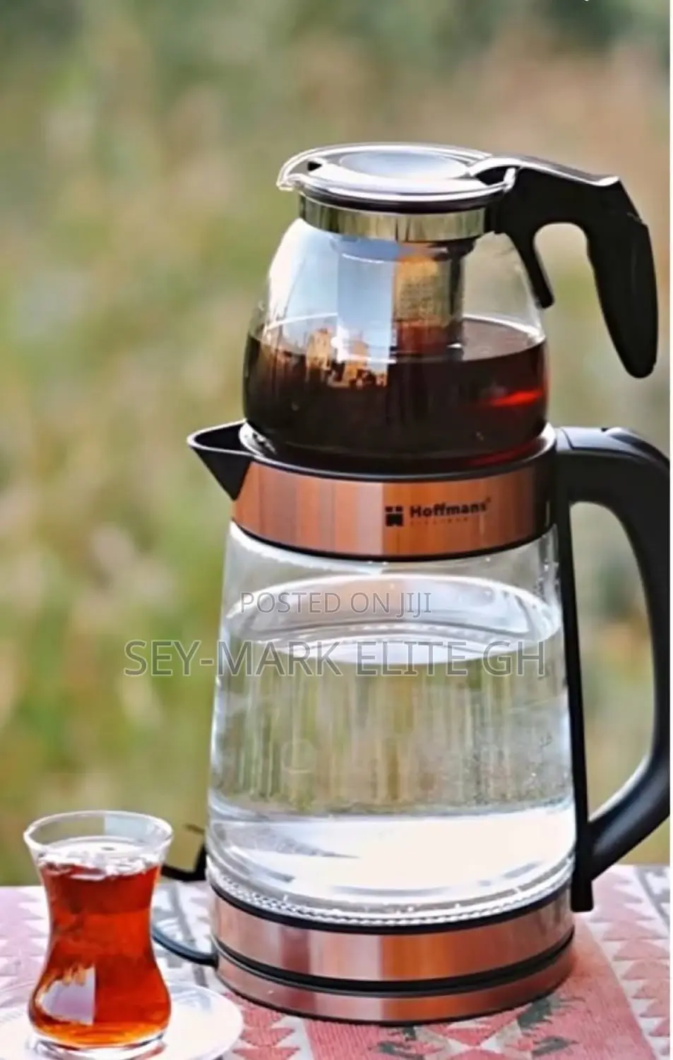 Hoffman 2 In1 Electric Glass Kettle