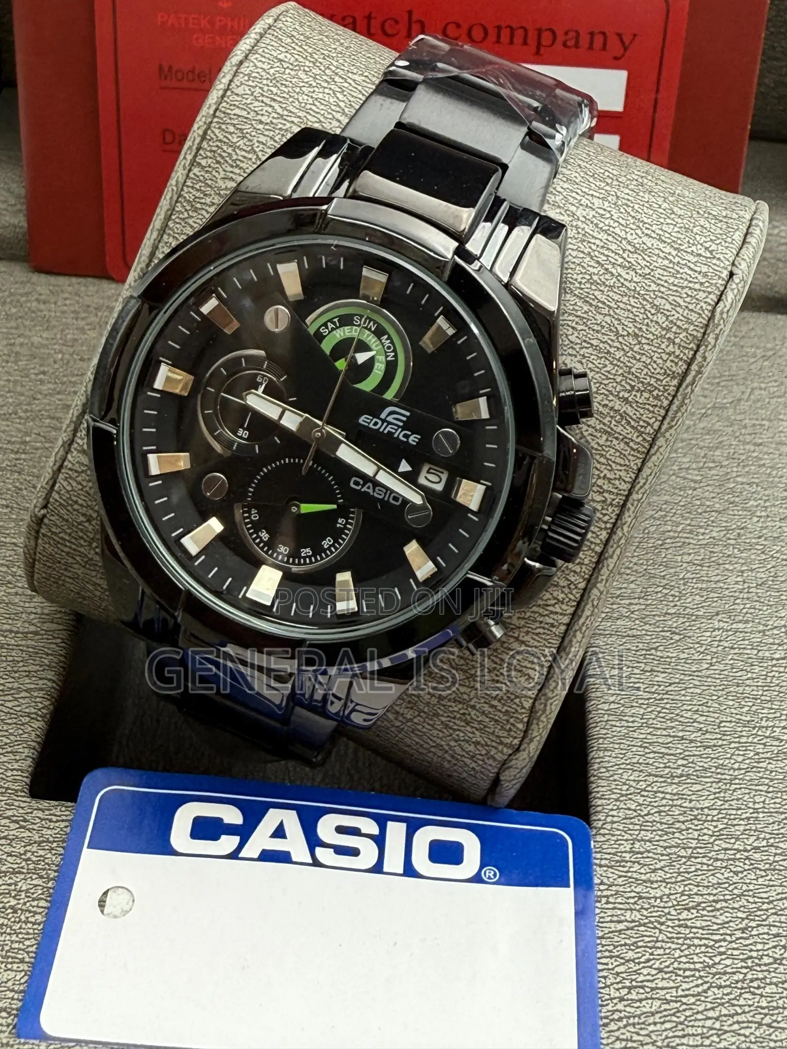Casio Edifice Black Stainless Mens  Watch