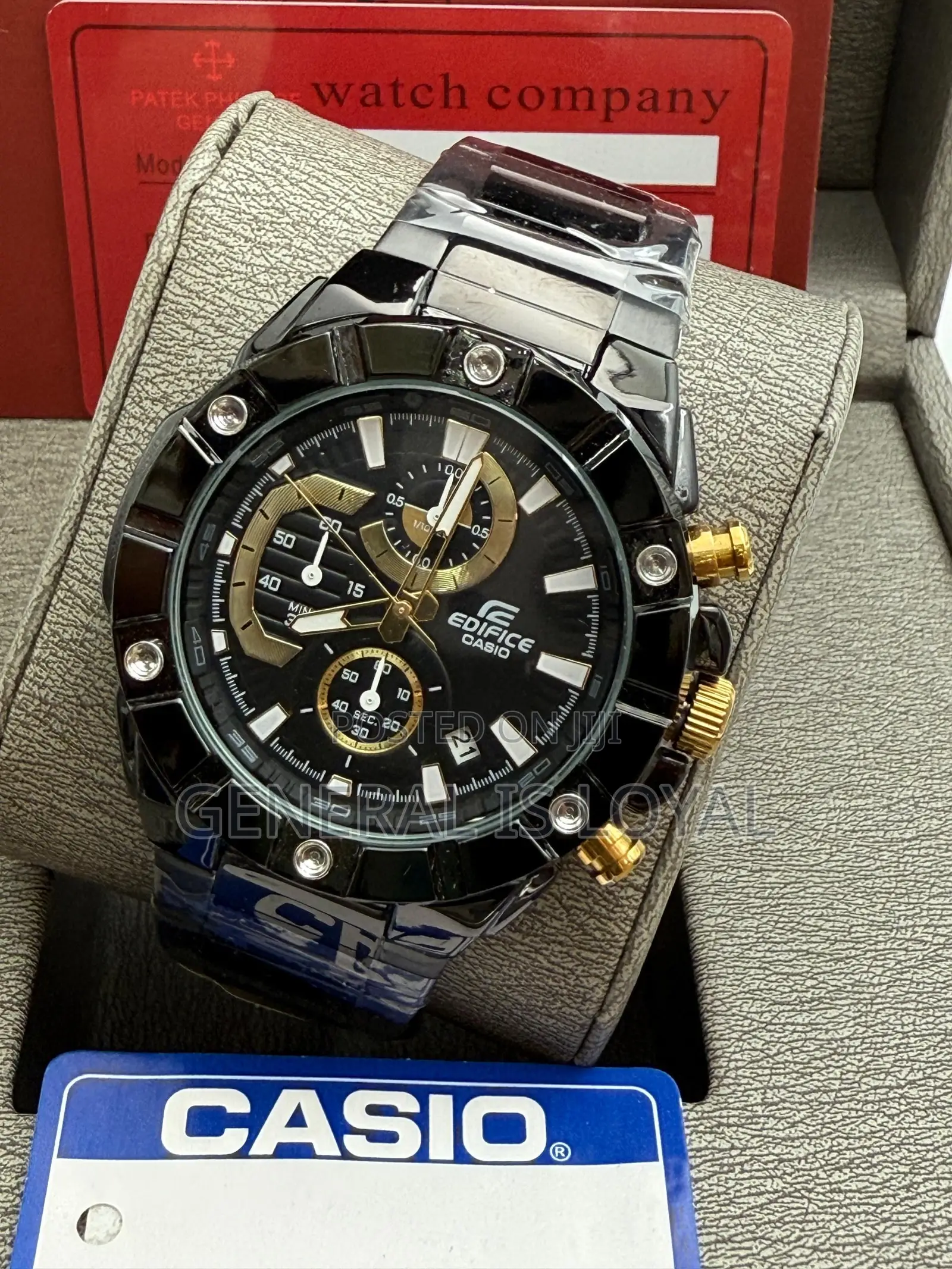 Casio Edifice Black Stainless Mens  Watch