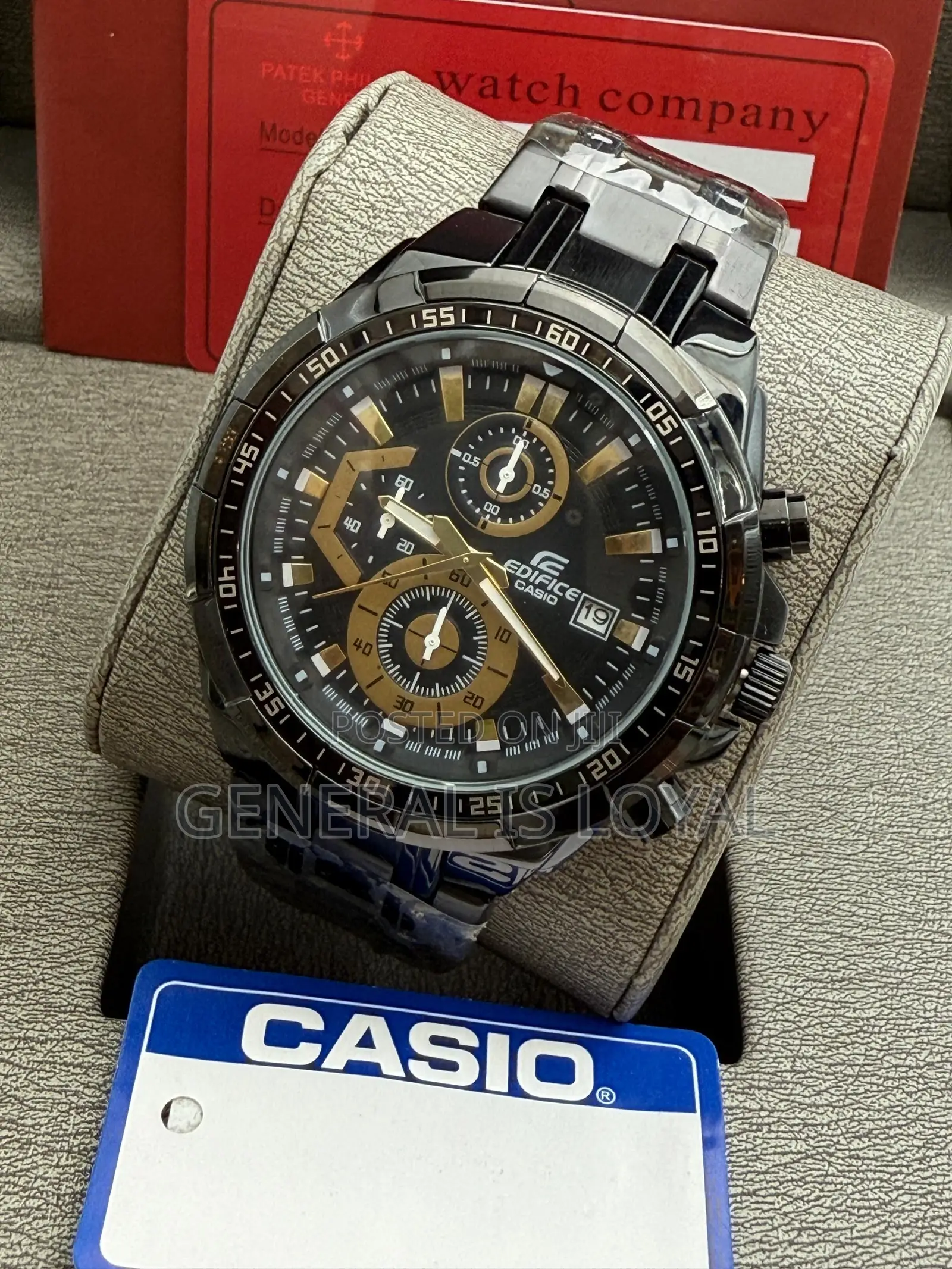 Casio Edifice Black Stainless Mens  Watch
