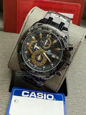 Casio Edifice Black Stainless Mens  Watch