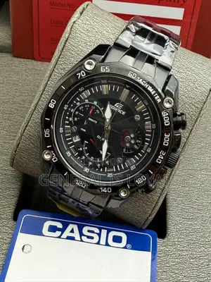 Casio Edifice Black Stainless Mens  Watch