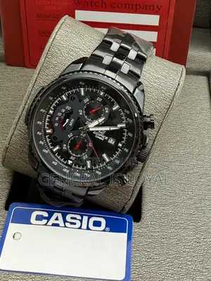 Casio Edifice Black Stainless Mens  Watch