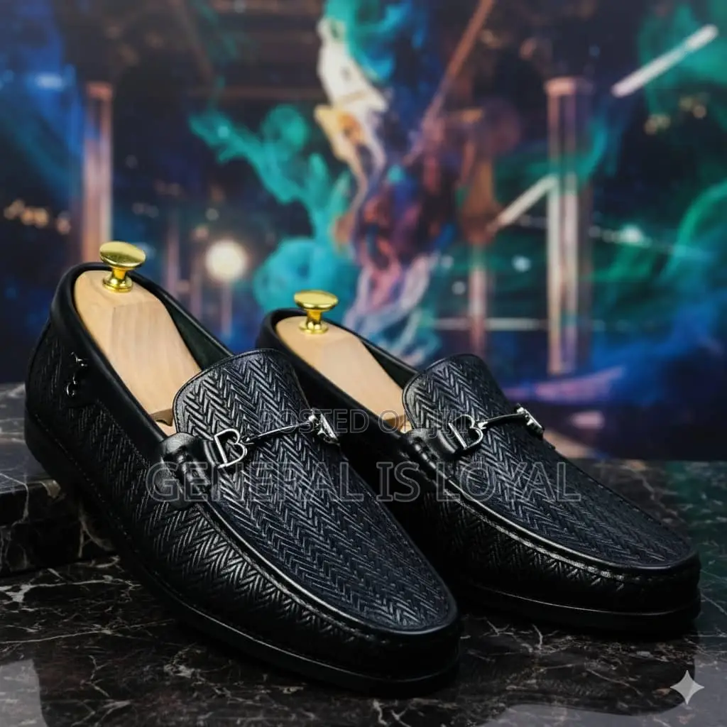 Billionaire Black Leather Men Loafers Shoe