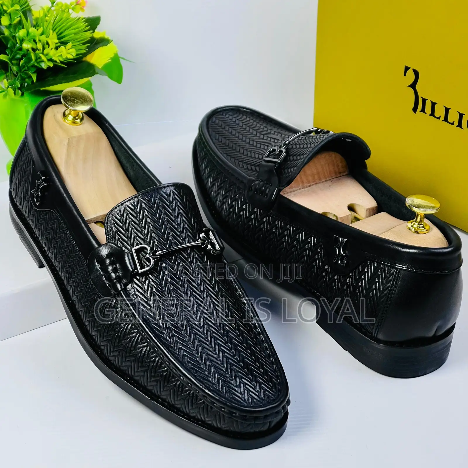 Billionaire Black Leather Men Loafers Shoe