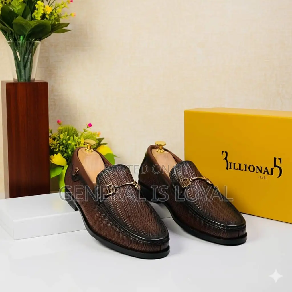 Billionaire Brown Leather Men Loafers Shoe