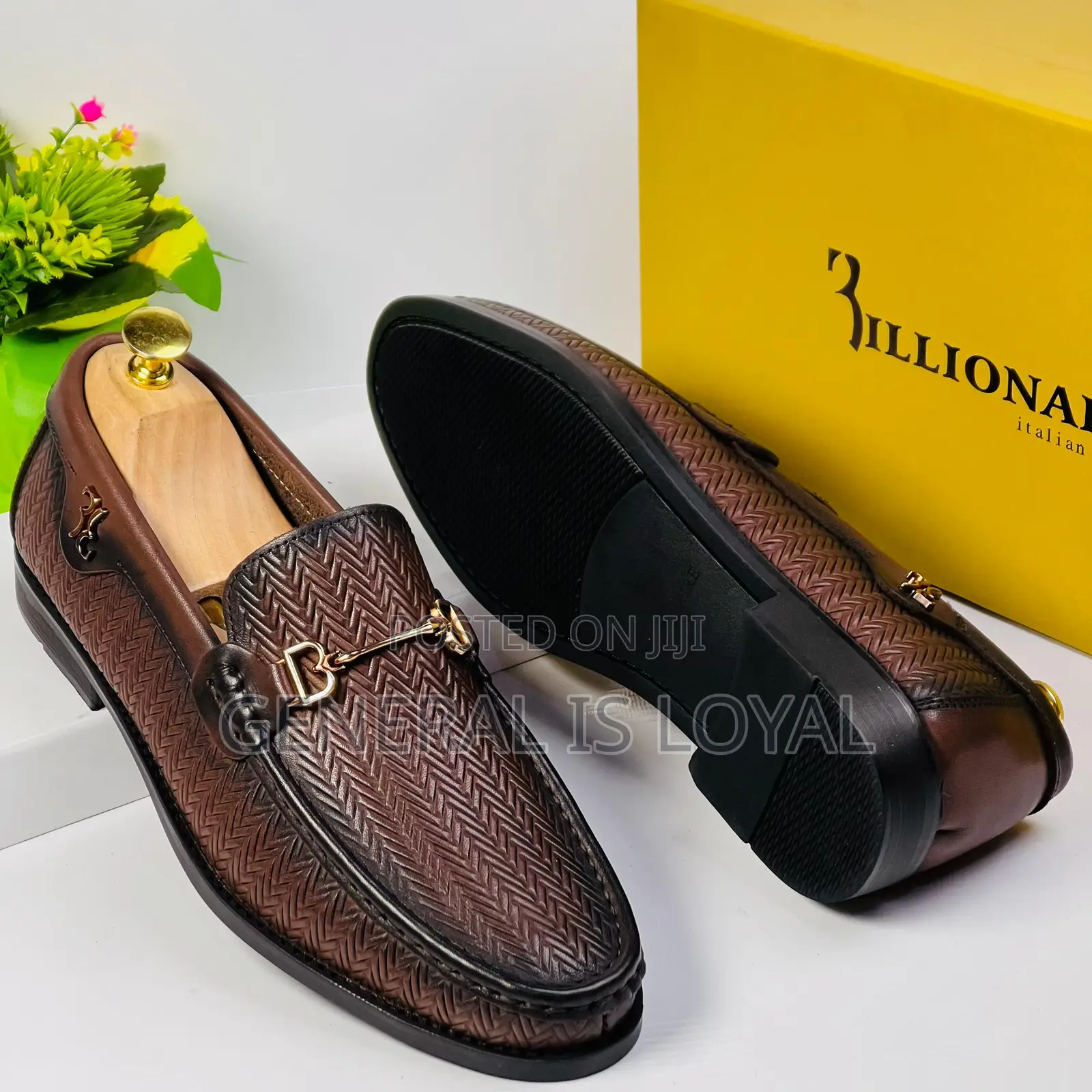 Billionaire Brown Leather Men Loafers Shoe