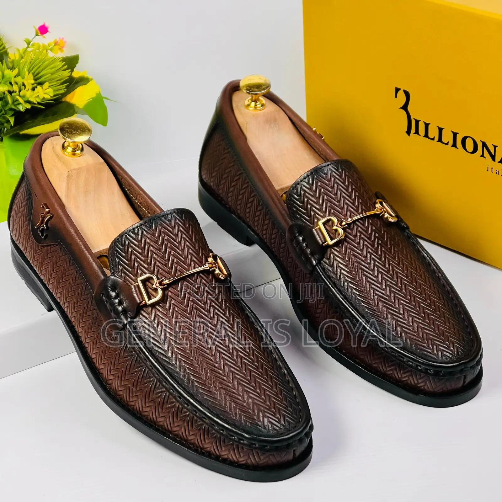 Billionaire Brown Leather Men Loafers Shoe