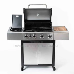 Outback Meteor 4-Burner Hybrid Gas Charcoal BBQ With a Side Burner