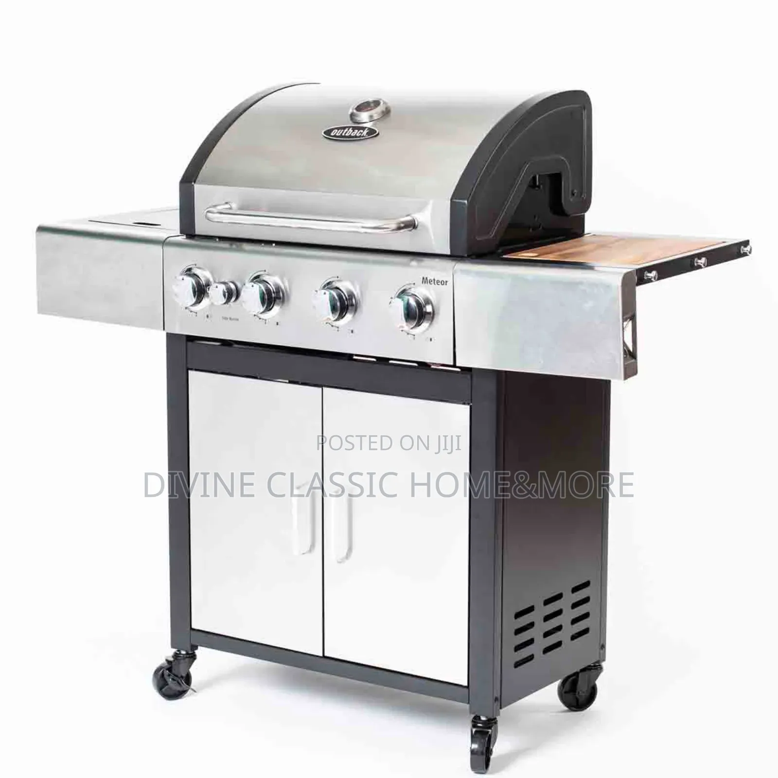 Outback Meteor 4-Burner Hybrid Gas Charcoal BBQ With a Side Burner