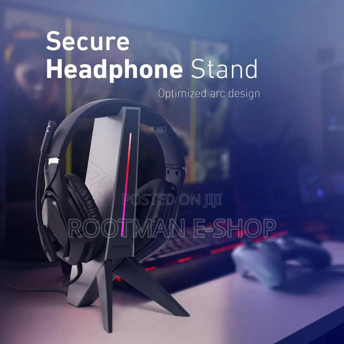 Vertux 4-in-1 Integrated Gaming Headset Stand