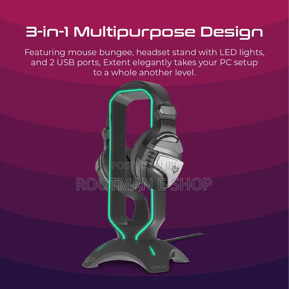 Vertux Tilted Nation Rgb Headset Stand And Gaming Headphone Display
