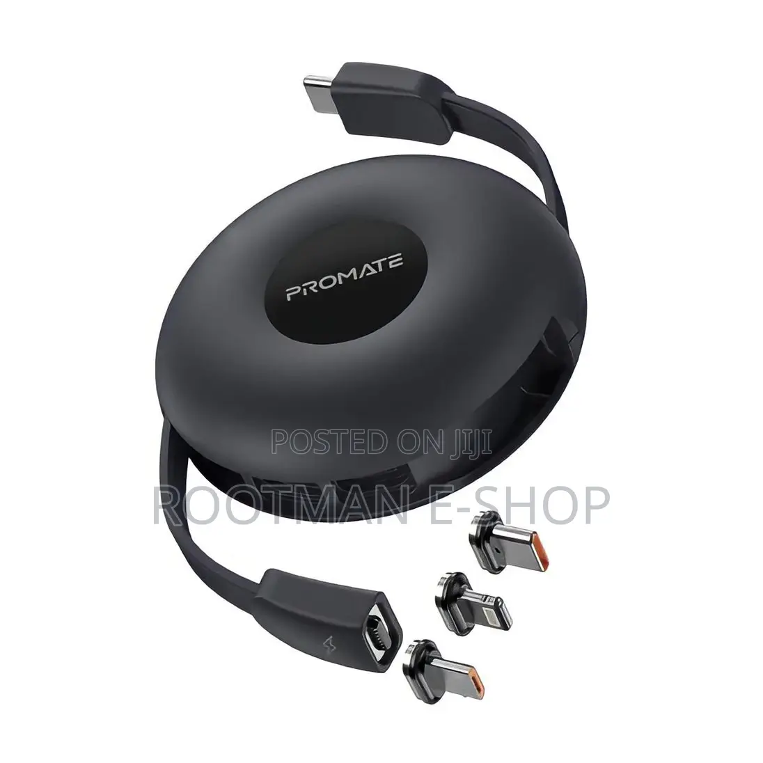 Promate 3-in-1 Usb C Retractable Magnetic Charging Cable