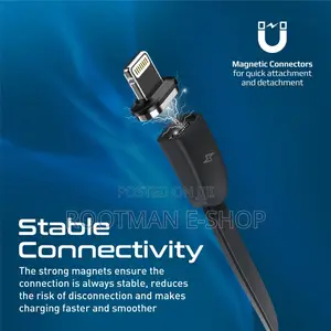 Promate 3-in-1 Usb C Retractable Magnetic Charging Cable