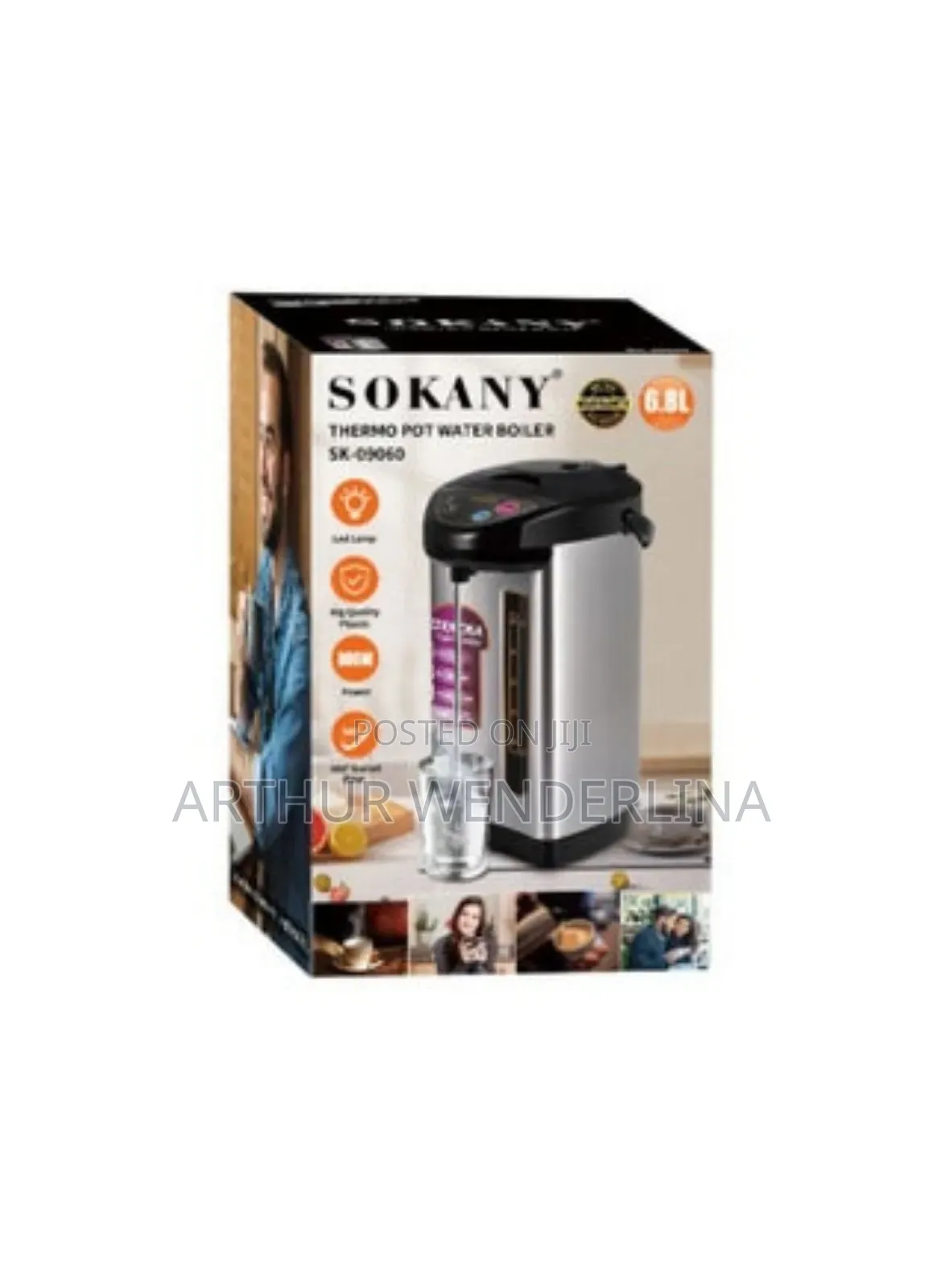 Sokany Thermo Pot Water Boiler – 6.8l , 800w Water Level Indicator