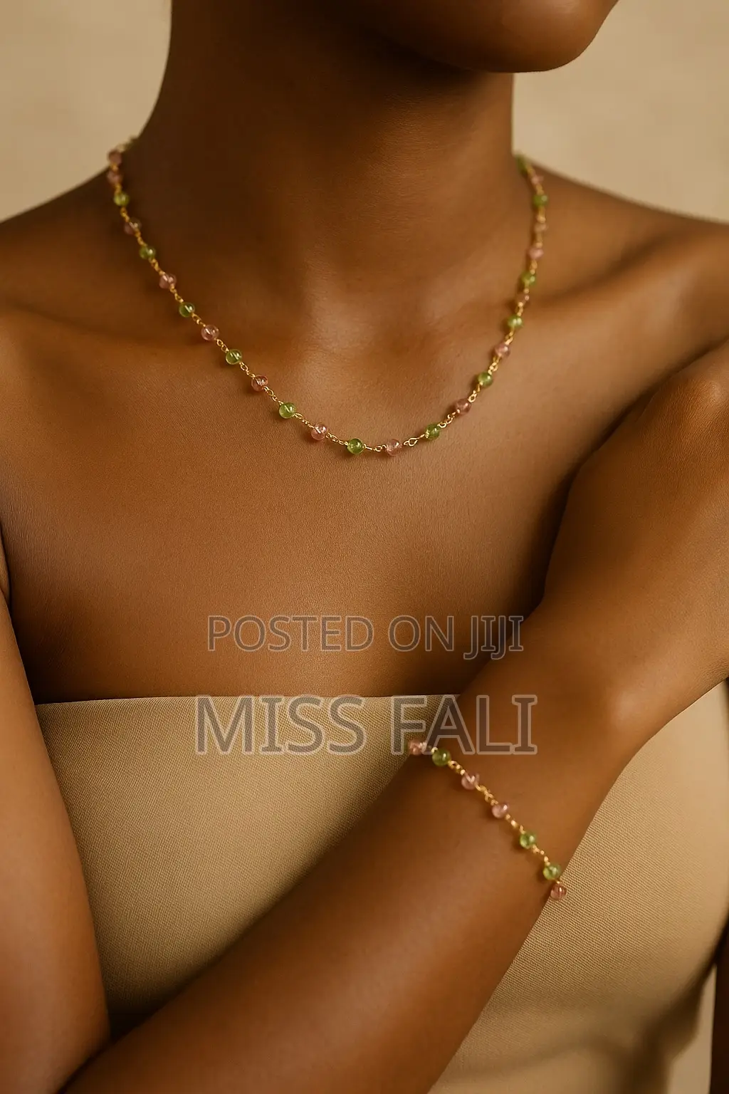 Multi Charm Necklace and Bracelet Set. Waterproof and Non-Tarnish