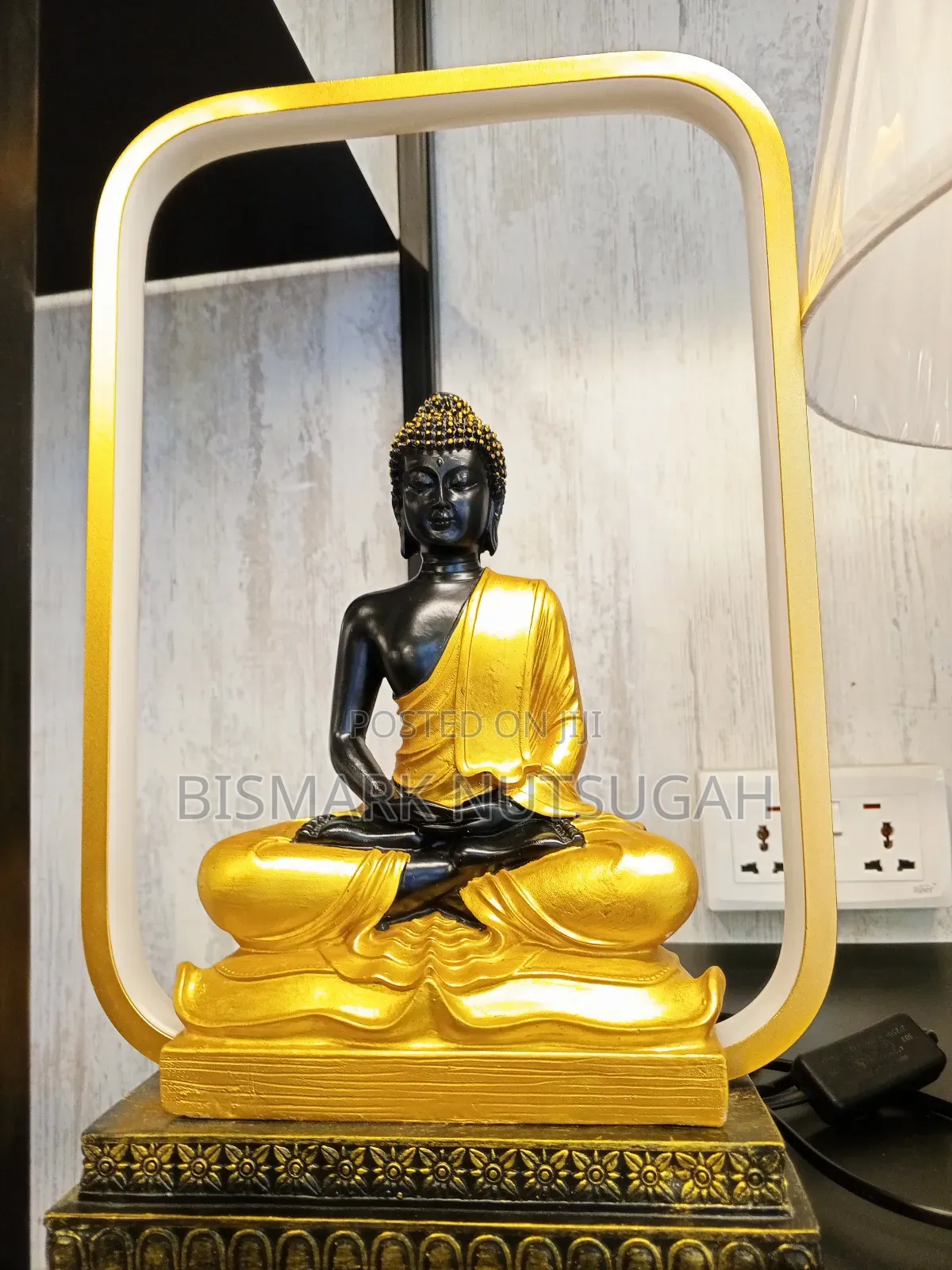 Budda Statue Gold With Light