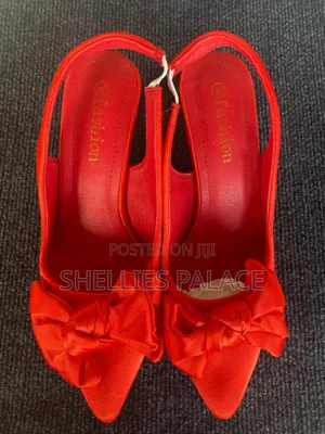 Red Ladies Half Shoes Heels 38 Open.
