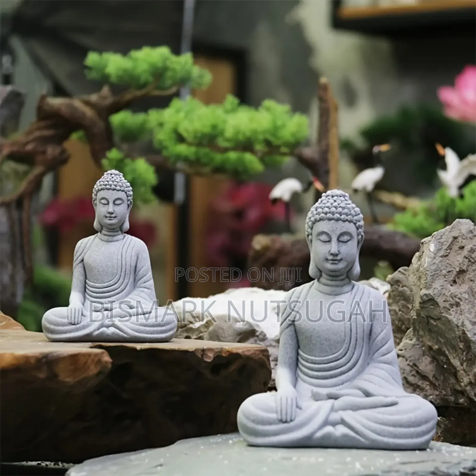 Marble Buddha Praying Statue With Water Fountain