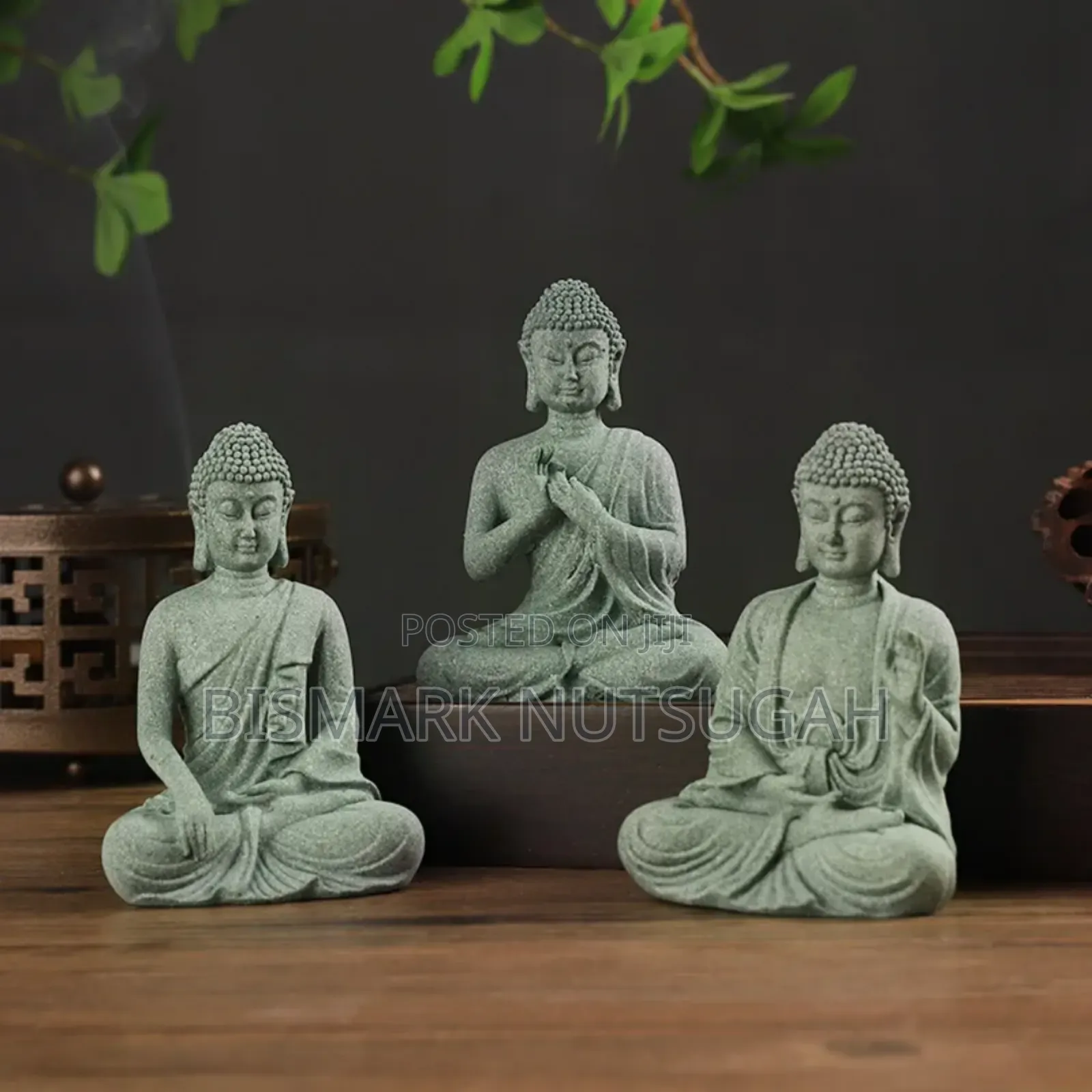 Marble Buddha Praying Statue With Water Fountain
